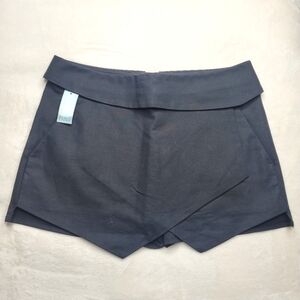 Women's Navy Overlap Front Shorts